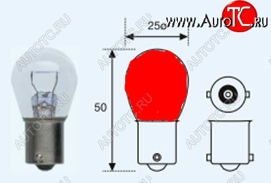 114 р. P21W (S25 12V-21W  BA15s) ЛАМПА УПАКОВКА (10 шт) BLICK КРАСН BODYPARTS lp21w00-981r-t  с доставкой в г. Пермь