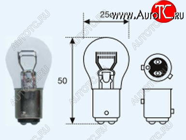 349 р. P214W (12V-214W  BAZ15d) ЛАМПА УПАКОВКА (10 шт) SELUM BODYPARTS lp21400-980-t  с доставкой в г. Пермь