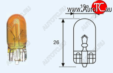 22 р. W5W (12V-5W  W2.1x9.5d) ЛАМПА УПАКОВКА (10 шт) BLICK ЖЕЛТ BODYPARTS lpw5w00-981y-t  с доставкой в г. Пермь