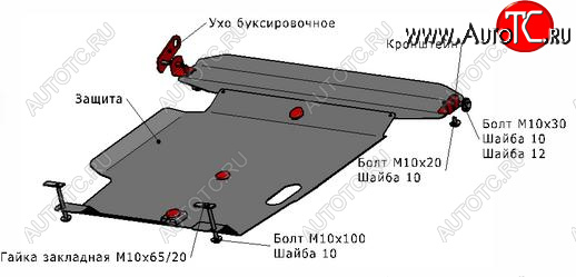 1 539 р. ALMERA CLASSIC (N16 00-SUNNY B15 98-BLUEBIRD SYLPHY 00-03) ЗАЩИТА ПОДДОНА ДВИГАТЕЛЯ , С КРЕПЛЕН , СТАЛЬН BODYPARTS nnalc06-9f0  с доставкой в г. Пермь