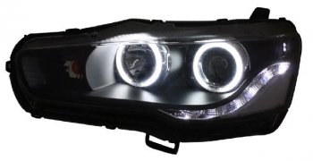 LANCER ФАРА Л+П (КОМПЛЕКТ) ТЮНИНГ ЛИНЗОВАН (DEVIL EYES) С СВЕТЯЩ ОБОДК БЕЗ КОРРЕКТОР (EAGLE EYES) ВНУТРИ ЧЕРН EAGLE EYES mblan07-002b-n