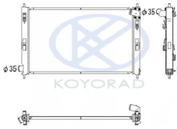 5 799 р. LANCER {Outlander 07-C-Crosser 07-4007 07-} РАДИАТОР ОХЛАЖДЕН кроме 1.5 AT (KOYO) KOYORAD mblan07-911  с доставкой в г. Пермь. Увеличить фотографию 1