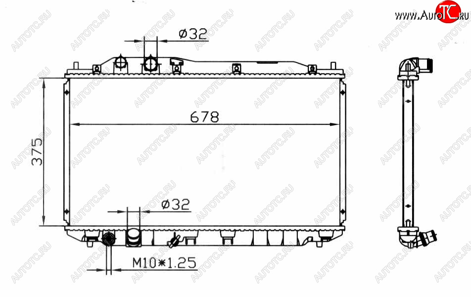 5 249 р. CIVIC (375x695 мм) РАДИАТОР ОХЛАЖДЕН (СЕДАН) (ХЭТЧБЭК) MT BODYPARTS hdcvc06-917  с доставкой в г. Пермь