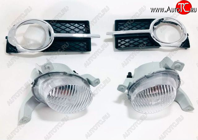 2 869 р. Комплект противотуманных фар (с решеткой бампера, пр-во Китай) BODYPARTS  Chevrolet Aveo  T250 (2006-2011) седан рестайлинг  с доставкой в г. Пермь
