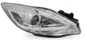 Комплект фар в сборе JUNYAN Mazda 3/Axela  BL (2009-2013) дорестайлинг седан, дорестайлинг, хэтчбэк 5 дв., рестайлинг седан, рестайлинг, хэтчбэк (Хром)