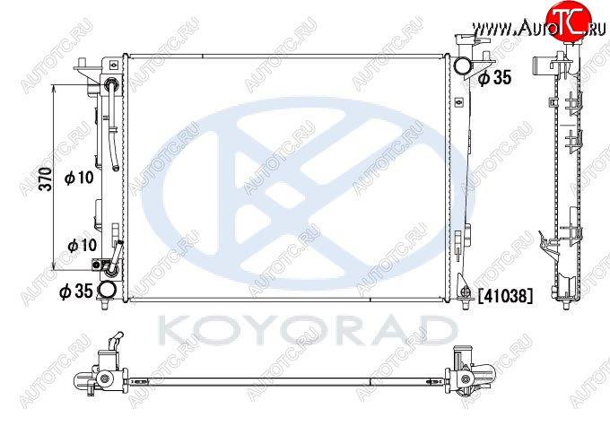 13 099 р. IX35 {KIA SPORTAGE 10- (mot. G4KD)} РАДИАТОР ОХЛАЖДЕН (бензин) AT (KOYO) KOYORAD hnx3510-911  с доставкой в г. Пермь