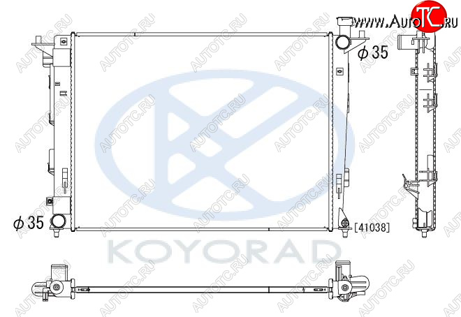 11 199 р. IX35 {KIA SPORTAGE 10-} РАДИАТОР ОХЛАЖДЕН (бензин) MT (KOYO) KOYORAD hnx3510-912  с доставкой в г. Пермь