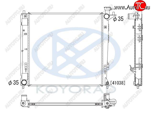 6 399 р. IX35 {KIA SPORTAGE 10-} РАДИАТОР ОХЛАЖДЕН (дизель) 2 MT (KOYO) KOYORAD hnx3510-914  с доставкой в г. Пермь