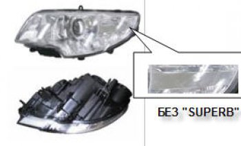 Левая фара (c электрокорректором) DEPO Skoda Superb  B6 (3T) (2008-2013) лифтбэк дорестайлинг