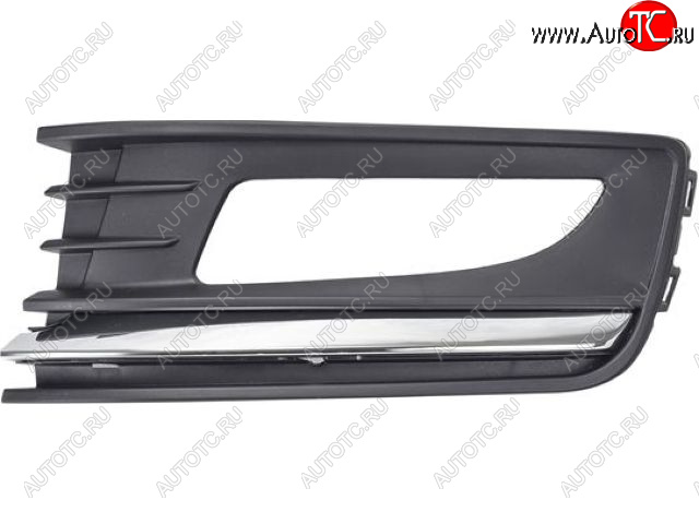 549 р. Левая вставка переднего бампера (с отверстием под ПТФ, пр-во Китай) BODYPARTS Volkswagen Polo 5 седан рестайлинг (2015-2020) (молдинг хром)  с доставкой в г. Пермь