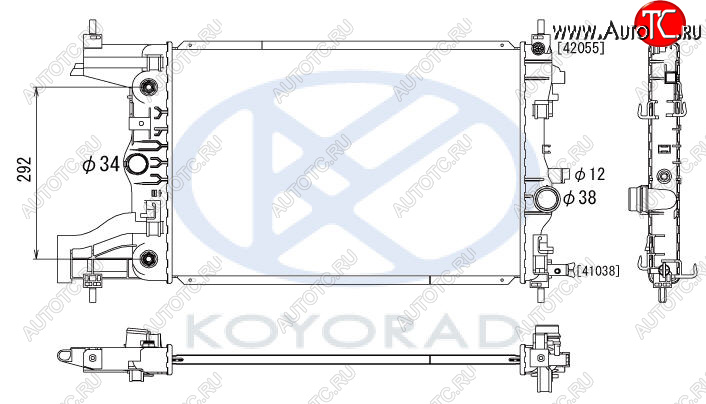 4 299 р. CRUZE {(1.6  113л.с.1,8  ASTRA 09- 1.6 AT без конд.} РАДИАТОР ОХЛАЖДЕН AT (KOYO) KOYORAD cvcrz09-910  с доставкой в г. Пермь
