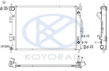 7 199 р. AVANTE {ELANTRA 10-  I30 12- KIA CERATO 13- SOUL 11-} РАДИАТОР ОХЛАЖДЕН AT (KOYO) KOYORAD hnava10-910  с доставкой в г. Пермь. Увеличить фотографию 1