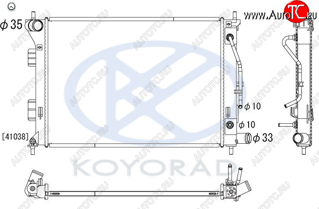 7 199 р. AVANTE {ELANTRA 10-  I30 12- KIA CERATO 13- SOUL 11-} РАДИАТОР ОХЛАЖДЕН AT (KOYO) KOYORAD hnava10-910  с доставкой в г. Пермь