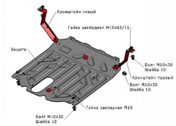 SANTA FE ЗАЩИТА ПОДДОНА ДВИГАТЕЛЯ + КПП , С КРЕПЛЕН , 2.2 , 2.4 , СТАЛЬН BODYPARTS hnsfe12-9f0