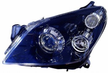 Левая фара (с электрокорректором, ксенон) DEPO Opel Astra  H (2004-2009) седан дорестайлинг, седан рестайлинг