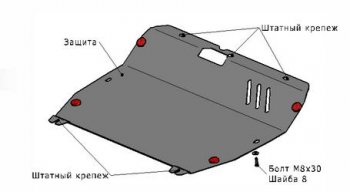 SANTA FE (CLASSIC) ЗАЩИТА ПОДДОНА ДВИГАТЕЛЯ , С КРЕПЛЕН , СТАЛЬН BODYPARTS hnsfe01-9f0