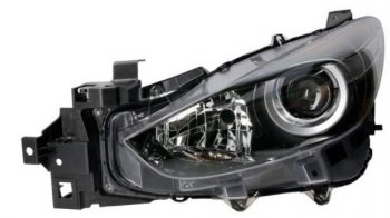 Левая фара (c электрокорректором) DEPO Mazda 3/Axela  BM (2016-2019) рестайлинг седан