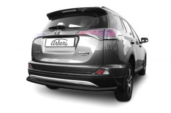 2 799 р. Защита заднего бампера d57 длинная Arbori черн. для TOYOTA RAV4 2015-2018  Тойота Рав 4 Arbori afzdatr41508b  с доставкой в г. Пермь. Увеличить фотографию 1