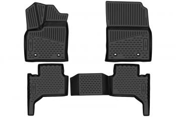 4 099 р. Коврики 3D в салон подходят для TOYOTA Land Cruiser (300 Series) 2021-, Внед, 5 мест, 4шт. (ПУ, повышенная износостойкость)  Тойота Ленд крузер FORMAT format.3da66914210k  с доставкой в г. Пермь. Увеличить фотографию 1