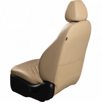 9 449 р. Комплект чехлов сидений (Экокожа ИЛАНА+ОРЕГОН) Chevrolet Aveo T250 хэтчбек 5 дв рестайлинг (2006-2011) (Бежевый)  с доставкой в г. Пермь. Увеличить фотографию 5