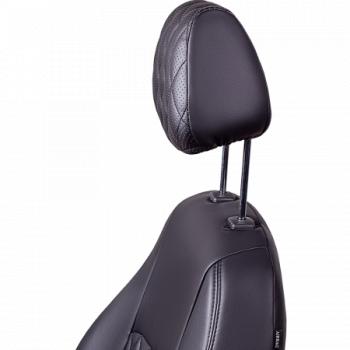 6 949 р. Комплект чехлов для сидений (ЦЗС Илана+Орегон) ТУРИН ст РОМБ Lord Autofashion Lifan Breez (2006-2012) (черный, вставка черная, строчка черная)  с доставкой в г. Пермь. Увеличить фотографию 4