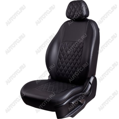 6 949 р. Комплект чехлов для сидений (ЦЗС Илана+Орегон) ТУРИН ст РОМБ Lord Autofashion Lifan Breez (2006-2012) (черный, вставка черная, строчка черная)  с доставкой в г. Пермь