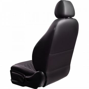 6 949 р. Комплект чехлов для сидений (ЦЗС Илана+Орегон) ТУРИН ст РОМБ Lord Autofashion Lifan Breez (2006-2012) (черный, вставка черная, строчка черная)  с доставкой в г. Пермь. Увеличить фотографию 2