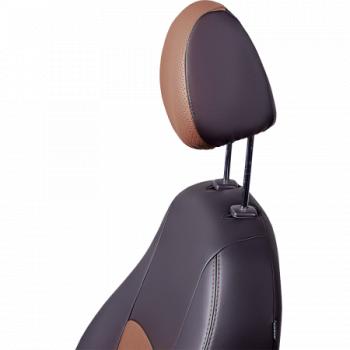5 449 р. Комплект чехлов для сидений, (РЗСиС 60/40 3Г, Илана+Орегон ТУРИН Lord Autofashion Peugeot 308 T7 хэтчбек 5 дв. дорестайлинг (2007-2011) (черный, вставка темно-коричневая+бежевая, строчка темно-коричневая)  с доставкой в г. Пермь. Увеличить фотографию 5