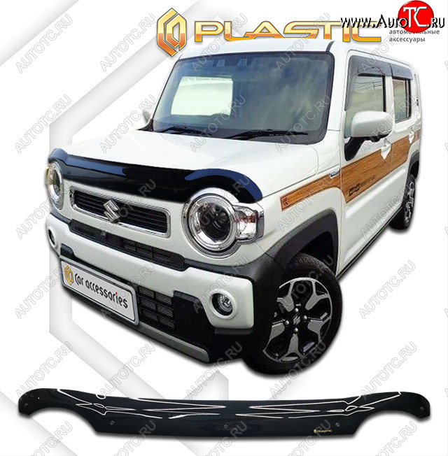 1 999 р. Дефлектор капота (Япония) CA-Plastic  Suzuki Hustler  MR52S, MR92S (2019-2025) (classic черный, без надписи)  с доставкой в г. Пермь