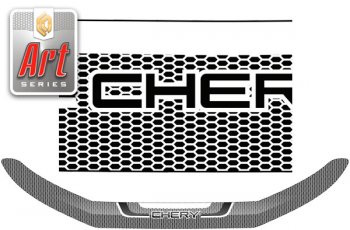 Дефлектор капота CA-Plastic Chery Tiggo 8 PRO (2021-2025) (серия ART белая)