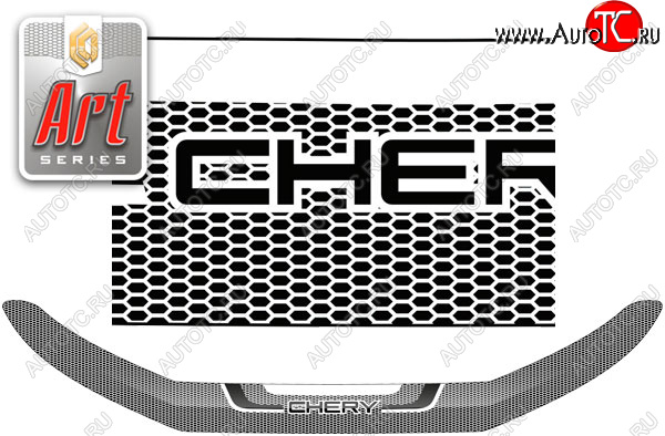 2 199 р. Дефлектор капота CA-Plastic  Chery Tiggo 8 PRO (2021-2025) (серия ART белая)  с доставкой в г. Пермь