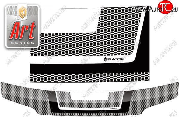 2 299 р. Дефлектор капота CA-Plastic  Daihatsu Coo (2005-2012) (серия ART белая)  с доставкой в г. Пермь