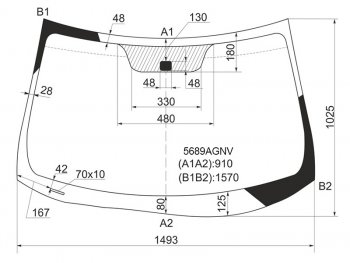 Стекло лобовое Mitsubishi ASX 10-  Citroen C4 Aircross 12-16  Peugeot 4008 12-15 FUYAO 5689AGNV