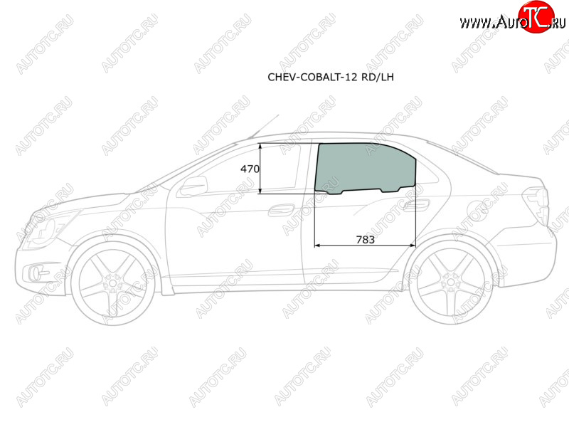 2 599 р. Стекло боковое опускное (Сзади Слева Цвет зеленый) Chevrolet Cobalt 13-  Ravon R4 16-20 XYG CHEV-COBALT-12 RD/LH  с доставкой в г. Пермь