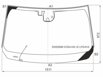 Стекло лобовое (Обогрев щеток Камера Датчик дождя Молдинг) Jeep Cherokee 18-21 XYG DW02506-VCSH-HS-1Z LFW/H/X