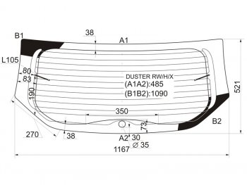 6 899 р. Стекло заднее (Цвет зеленый Обогрев) Renault Duster 10-21  Dacia Duster 10-17 XYG DUSTER RW/H/X  с доставкой в г. Пермь. Увеличить фотографию 1