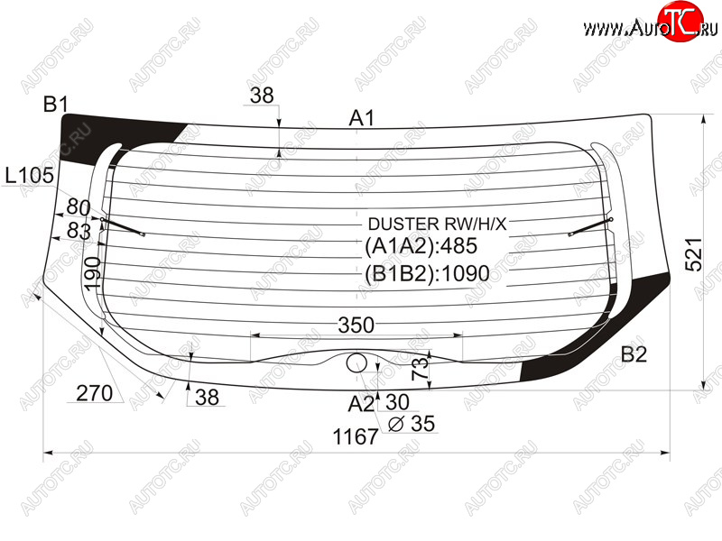 6 899 р. Стекло заднее (Цвет зеленый Обогрев) Renault Duster 10-21  Dacia Duster 10-17 XYG DUSTER RW/H/X  с доставкой в г. Пермь
