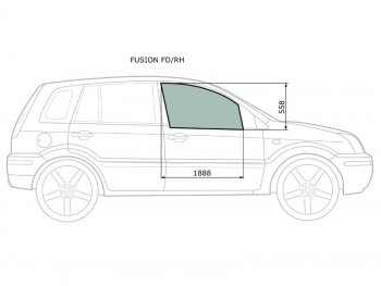 2 599 р. Стекло боковое опускное (Спереди Справа Цвет зеленый) Ford Fusion 02-12 XYG FUSION FD/RH  с доставкой в г. Пермь. Увеличить фотографию 1