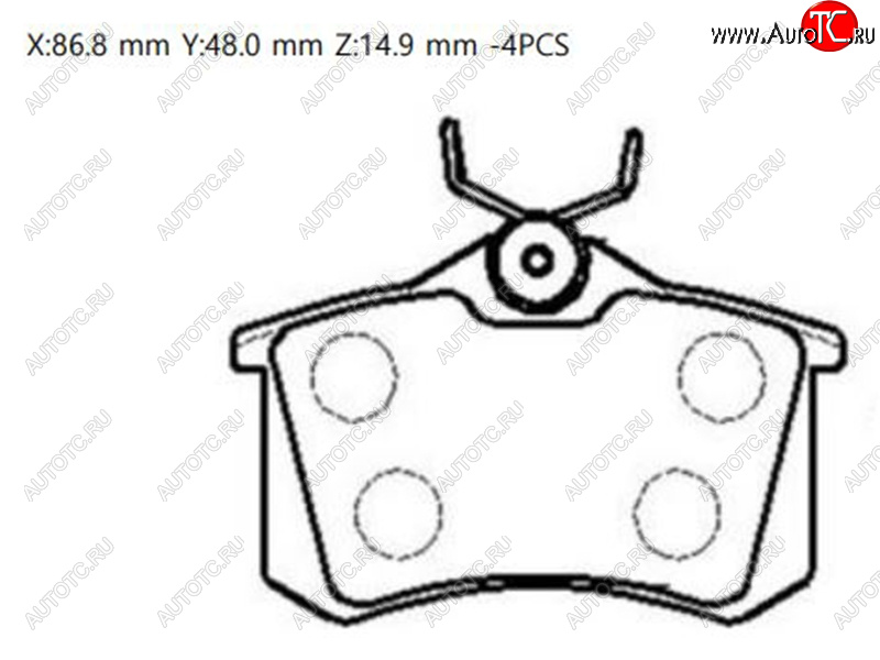 1 659 р. Колодки тормозные зад RH-LH SAT Audi A6 C5 дорестайлинг, седан (1997-2001)  с доставкой в г. Пермь