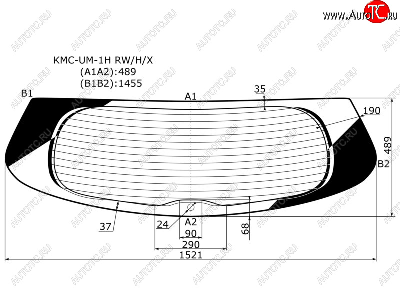 8 799 р. Стекло заднее (Цвет зеленый Обогрев) Kia Sorento 14-20  Sorento Prime 14-20 XYG KMC-UM-1H RW/H/X  с доставкой в г. Пермь