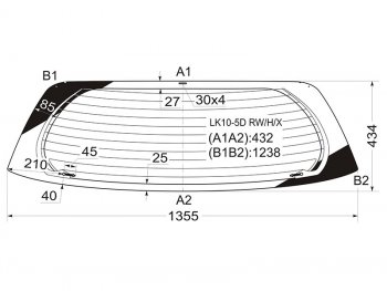 7 349 р. Стекло заднее (Цвет зеленый Обогрев 35D HBK) Toyota Vitz 99-05  Yaris 99-05 XYG LK10-5D RW/H/X  с доставкой в г. Пермь. Увеличить фотографию 1