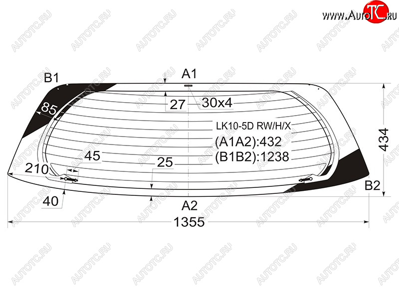 7 349 р. Стекло заднее (Цвет зеленый Обогрев 35D HBK) Toyota Vitz 99-05  Yaris 99-05 XYG LK10-5D RW/H/X  с доставкой в г. Пермь