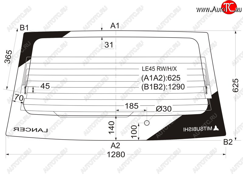 7 999 р. Стекло заднее (Цвет зеленый Обогрев) Mitsubishi Lancer 91-01  Libero 92-02 XYG LE45 RW/H/X  с доставкой в г. Пермь