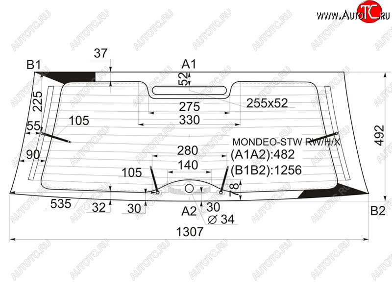 4 199 р. Стекло заднее с обогревом FORD MONDEO 5D WGN 93-00 XYG MONDEO-STW RW/H/X, mondeostwrwhx XYG MONDEO-STW RW/H/X  с доставкой в г. Пермь