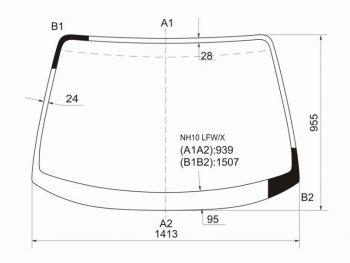 Стекло лобовое Toyota Prius (NHW10) 97-03 XYG NH10 LFW/X