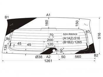 9 599 р. Стекло заднее (Цвет зеленый Обогрев) Honda HR-V 98-07 XYG S2H RW/H/X  с доставкой в г. Пермь. Увеличить фотографию 1