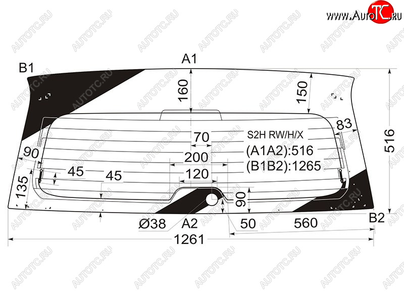 9 599 р. Стекло заднее (Цвет зеленый Обогрев) Honda HR-V 98-07 XYG S2H RW/H/X  с доставкой в г. Пермь