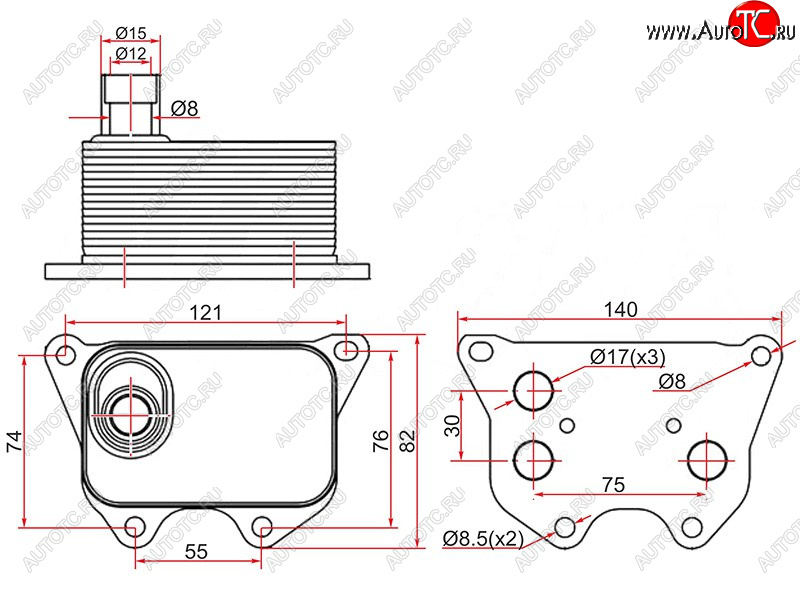 1 869 р. Радиатор масляный AUDI A3 03-A4 07-A5 07-A6 11-Q3 11-Q5 08-SKODA OCTAVIA 04-VOLKSWAGEN AMAROK SAT ST-06J117021D  с доставкой в г. Пермь