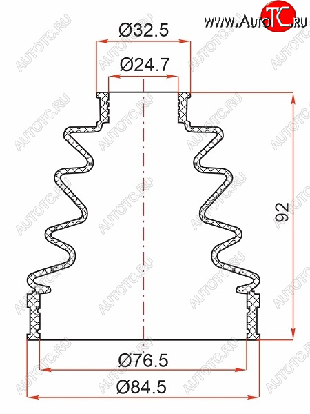 369 р. Пыльник шруса внутренний TOYOTA GAIA 98-02SSANGYONG ACTYON 06-REXTON 01-18 SAT ST-105-0061  с доставкой в г. Пермь