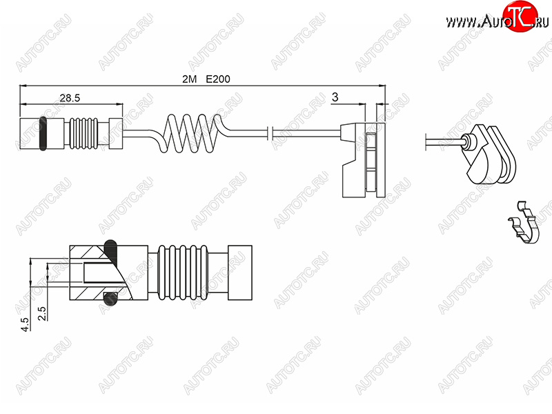 61 р. Датчик износа тормозных колодок передзад MERCEDES SPRINTER 95-06 VITO 96-03 SAT ST-142-0001  с доставкой в г. Пермь